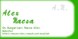 alex macsa business card